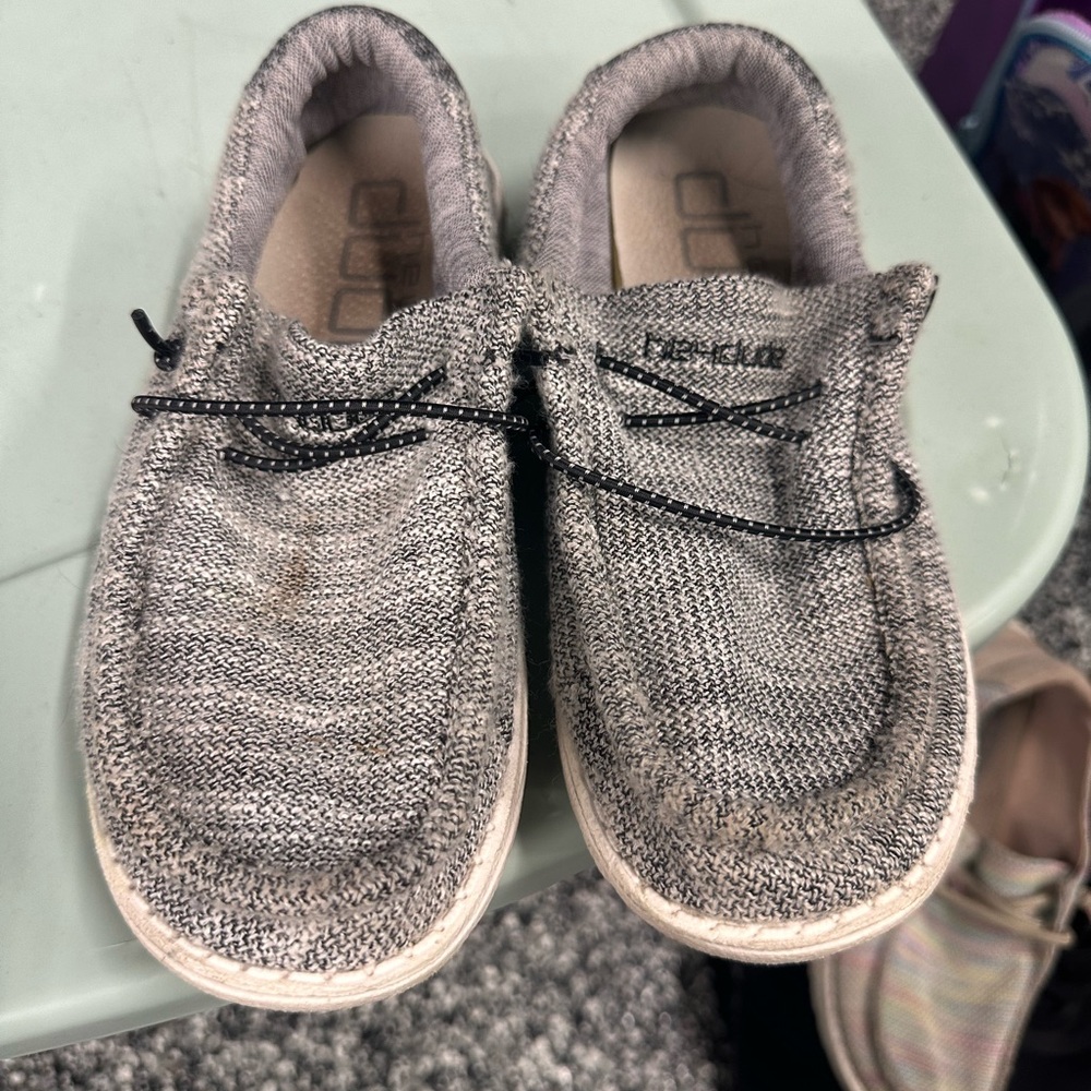 Hey Dude Kids Black and Gray Moccasins